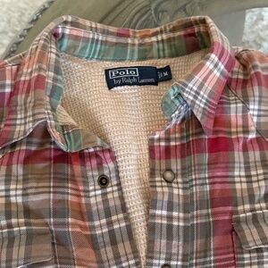 Polo Ralph Lauren Thermal-Lined Pearl Snap Plaid Flannel Men’s Western Vintage M